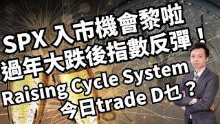 新年第一個Live！！SPX 入市機會黎啦！！過年大跌後指數反彈！！到底Raising Cycle System 今日trade D乜？#trending  ︳QuantRaiser