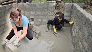 Pour concrete for the foundation and build columns to prepare for the roof