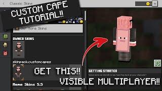 [Works Multiplayer!]How To Get A CUSTOM CAPE on Minecraft Bedrock!!