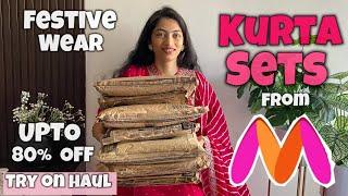 Myntra kurta set haul| Myntra sale!! 50-80% OFF| Myntra festive wear kurta set #myntra