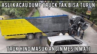 Asli Kacau Dump Truck Tak Bisa Turun, Truk Masuk Angin di Tanjakan Sitinjau Lauik