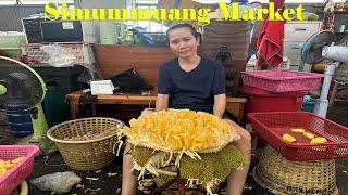 [4K TH] Biggest Size Fruit!! So Satisfying!! Jackfruit Cutting Skills - Thai Street Food 2024.