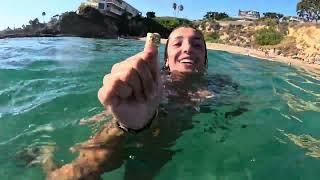 Beach metal detecting some underwater footage good video