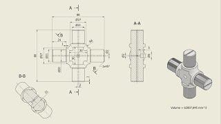 Tutorial Inventor - 010 UNIVERSAL JOINT CROSS (Remastered 2024)
