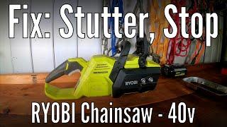 Fix Ryobi Chainsaw 40v lag, stutter and stop.  Teardown and troubleshoot electrical issues.