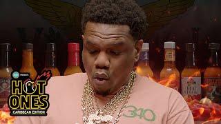 Theron Struggles to the Fiery End | Hot Ones Caribbean | USVI Ep 06