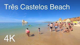 Três Castelos Beach ️ - Algarve, Portugal - Virtual Walking - 4K UHD