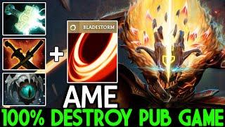 AME [Juggernaut] Destroy Pub Game with First Item Mjollnir Dota 2