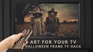 3hr Framed Creepy Halloween Scarecrow Couple TV Art Screensaver. Frame TV Hack. Wallpaper Slideshow.