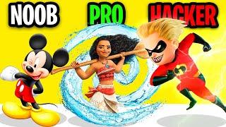 NOOB vs PRO vs HACKER In DISNEY HEROES BATTLE MODE APP GAME! (ALL CHARACTERS UNLOCKED!?)