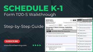 2023 IRS Form 1120-S Schedule K-1 Walkthrough