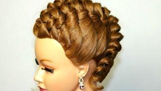 Elegant updo. Hairstyle for medium long hair.