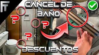 CORTES Y DESCUENTOS PARA CANCEL DE BAÑO CORREDIZA 