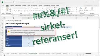 Excel på norsk: Sirkelreferanser - hvordan få bukt med dem.