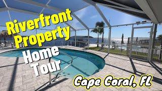 Riverfront Home Tour In Cape Coral Florida!  Waterfront Homes For Sale In SW Florida