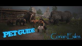 [Conan Exiles] - How and where to get the best pets: Mammoth,Greater Bear & Rhinoceros, Feeding diet