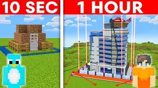 10 Seconds vs 1 Hour - Security House Build Challenge in Minecraft