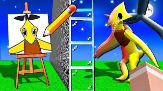 I used the * FORBIDDEN* Cheat for DRAWING in the RAINBOW FRIENDS 2 Building Battle in Minecraft!