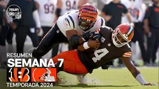 Cincinnati Bengals vs. Cleveland Browns | Resumen en español | NFL Semana 7 - Highlights 2024