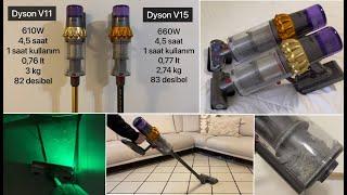 DYSON V11 vs V15 KARŞILAŞTIRMA / FARKLARI NELER? / SAÇLAR DOLANMIYOR MU? / LAZER BAŞLIK