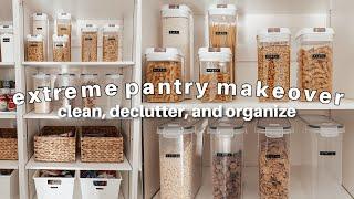 EXTREME PANTRY MAKEOVER  | Deep Clean, Declutter and Organize with me