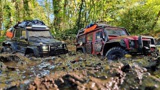 RC Mud Rescue -  Land Rover Defender 110 & Mercedes G63 6x6 - Traxxas TRX4 & TRX6 - RC Car Off-road