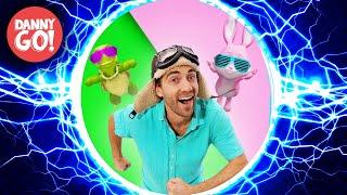 “Rabbit Turtle Rodeo!”  Fast or Slow Dance Game️HYPERSPEED REMIX️/// Danny Go! Songs for Kids