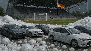 Germany in shock! Big hail almost cancels Europa League football match