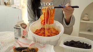 SUB•VLOG Living Alone Diaries, Weekend = Tteokbokki , Cooking, rosé pasta, going to bakery cafe