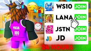 I Joined 100 YOUTUBERS in MM2 For 24 HOURS..  (Murder Mystery 2)