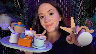 ASMR / Complete Wooden Makeover (haircut, makeup, manicure, layered sounds)