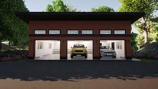 Eastsider 36' x 27' Three car Garage Package - Contemporary Workshop & Three-car Garage