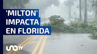 El huracán 'Milton' impactó esta tarde al sur de la Bahía de Tampa, en Cayo Siesta, Florida.