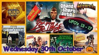 UFO's, LS Tags Guide, Street Dealers, Gun Van, Shipwreck Location Wednesday Oct 30th - GTA V Online