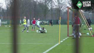 Harte Zweikämpfe und viele Tore: So lief das erste Werder-Training vor dem BVB-Spiel!