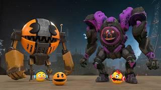 Pacman Robot Vs Cartoon Cat Vs Ms Pacman Vs Scary Robot