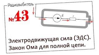 Урок №43. Электродвижущая сила (ЭДС), Закон Ома для полной цепи.