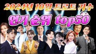 2024년 10월 트롯트 가수 (슬라이딩)인기순위 TOP50