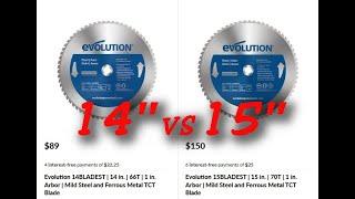 Evolution Power Tools 14" VS 15" Metal Cutting Saw Blade