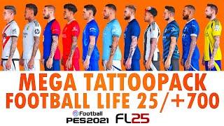 MEGA TATTOOPACK FOOTBALL LIFE 25 & PES 2021 / AIO #footballlife #footballife2025 #spfl25 #pes2021