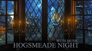 Hogsmeade Window "Winter Night"  Harry potter ASMR Ambience - Christmas Music  Fireplace & Snow