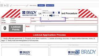 Create a Lockout Writer Procedure from a Template | Brady Workstation