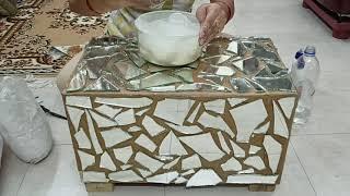 How to make Glass Corner Table at Home | Use Broken Mirror and Cardboard Box | Best Out of Waste