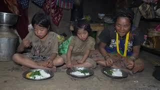 Nepali village || Cooking green vegetables in the village