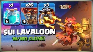 Th13 Sui Lalo Attack Strategy w/wo clone | Sui Hero | Th13 LavaLoon Attack | Best Th13 Strategy Coc