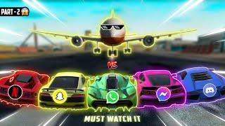 Extreme Car Driving Simulator 2021 | Airplane Vs All Whatsapp Drip Cars | Part - 2