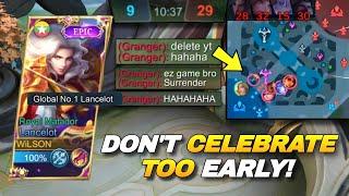 LANCELOT IMPOSSIBLE EPIC COMEBACK AGAINST TRASHTALKERS!! (INTENSE HARD CARRY COMEBACK!) - MLBB