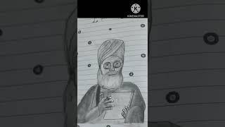 Punjabi notebook decoration idea.Sketch of Bhagat pooran singh ji.#art#shorts#notebook#punjabi#viral