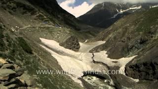 Lidder river flows down through Zojibal valley in Kashmir