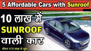 Sunroof car under 10 lakhs in india  Top 5 Affordable Cars with Sunroof INDIA